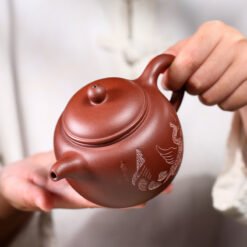 Ấm Tử Sa Bào Tôn Phượng Tường Tử Nê 350ml thiết kế liền khối