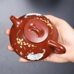 Ấm tử sa tử nê Nghi Hưng dáng Thạch Biều TB004 phần nắp vừa vặn không rơi