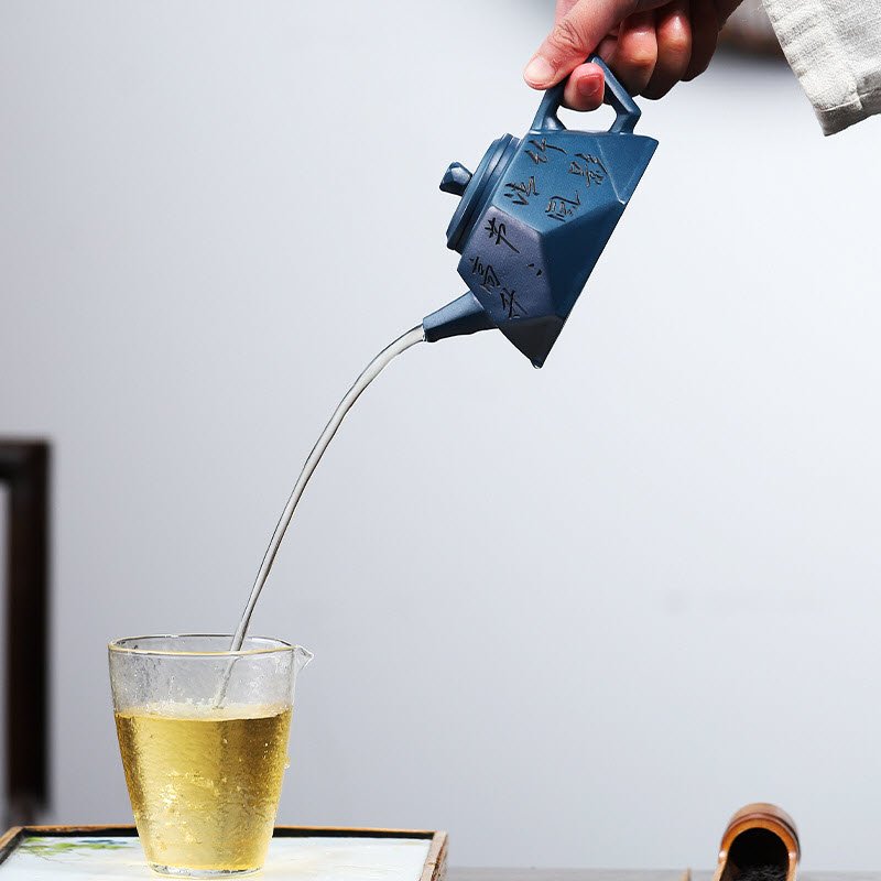 Ấm Tử Sa Lục Nê Dáng Lục Phương cao cấp LP002 dòng chảy nước mạnh