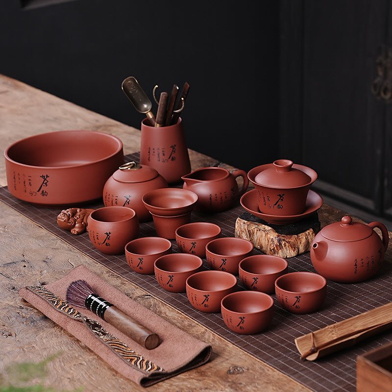 Bộ trà đạo tử sa chất đất Tử Nê BTS005 dáng ấm Tây Thi 19 món cao cấp