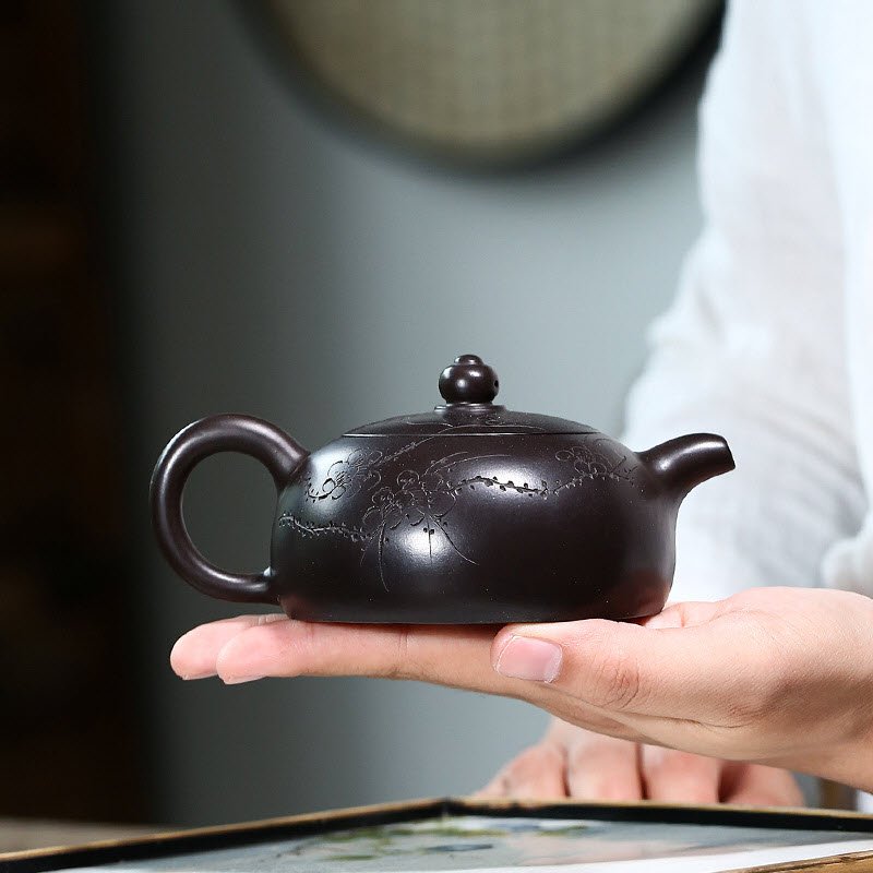 Ấm tử sa Hắc Nê dáng Bán Nguyệt BN005 cao cấp dung tích 200ml - Ảnh 2