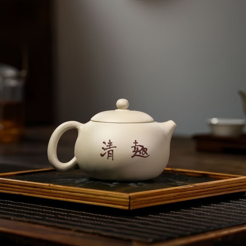 Ấm Tử Sa Bạch Nê Diệu Liên Hoa TT021 Dáng Tây Thi - Ảnh 3