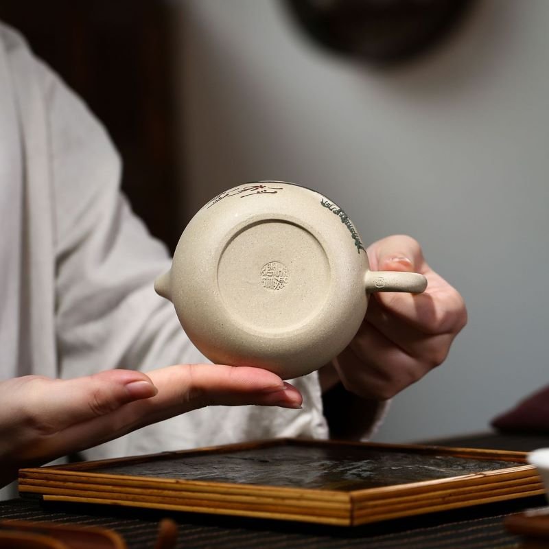 Ấm Tử Sa Bạch Nê Diệu Liên Hoa TT021 Dáng Tây Thi - Ảnh 7