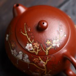 Ấm tử sa Đại Hồng Bào Tây Thi hoa mai trắng TT010 thanh lịch