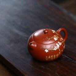 Ấm tử sa Đại Hồng Bào Tây Thi hoa mai trắng TT010 thanh lịch