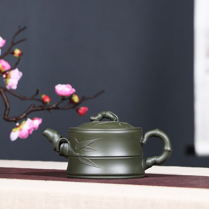 Ấm tử sa Lục Nê dáng ấm Trúc Đoạn TD002 cao cấp 250ml - Ảnh 2