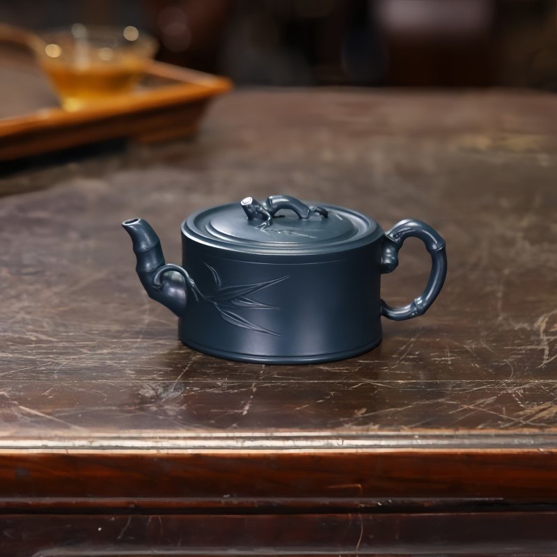 Ấm tử sa Thiên Thanh Nê dáng Trúc Đoạn TD005 cao cấp 270ml - Ảnh 2