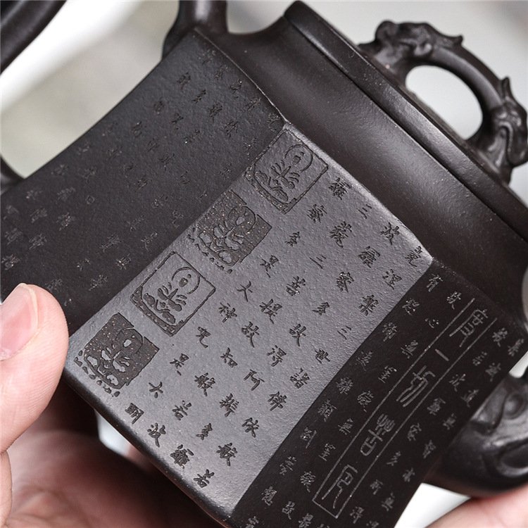 Ấm Tử Sa Lục Nê Dáng Đỉnh Phương cao cấp LP006 dung tích 280ml - Ảnh 3