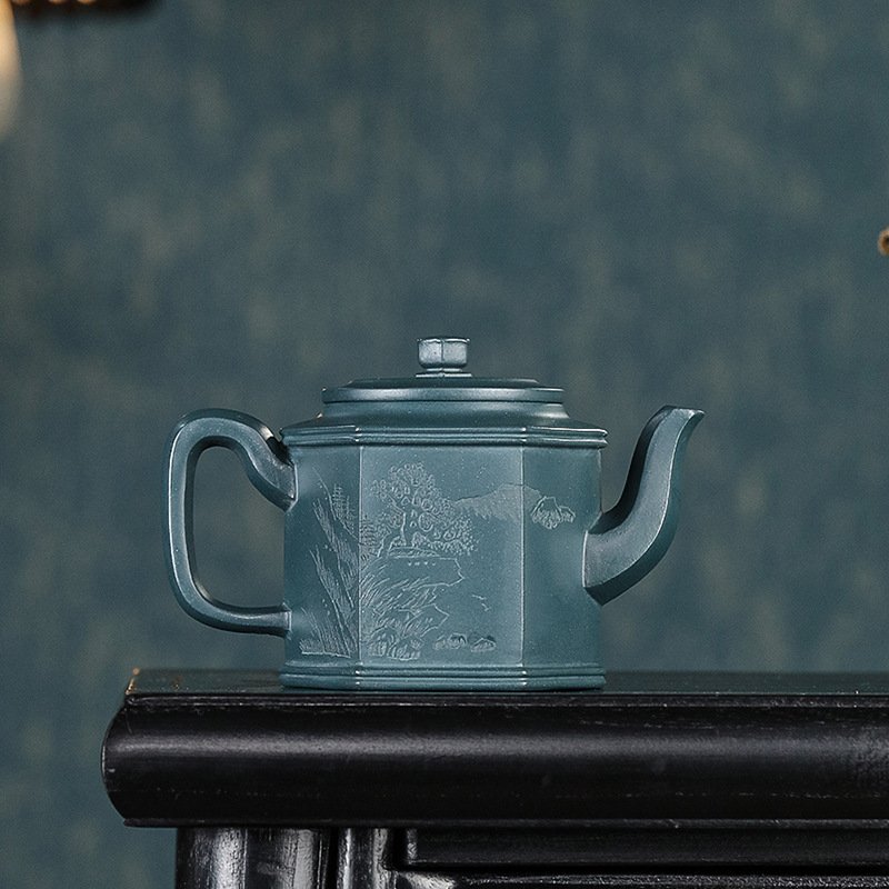 Ấm Tử Sa Lục Phương Thanh Ca Thiên Thanh Nê cao cấp LP007 260ml - Ảnh 4