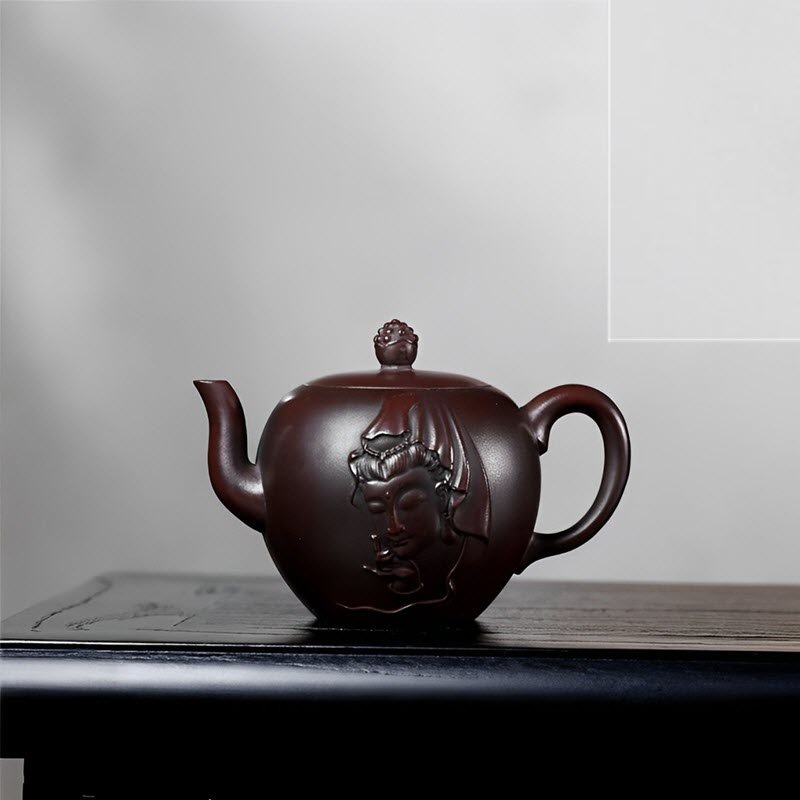 Ấm tử sa Mỹ Nhân Kiên Mặt Phật MNK006 dung tích 240ml cao cấp - Ảnh 5