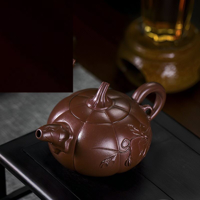 Ấm tử sa Nghi Hưng dáng Bí Ngô QB006 dung tích 380ml - Ảnh 5