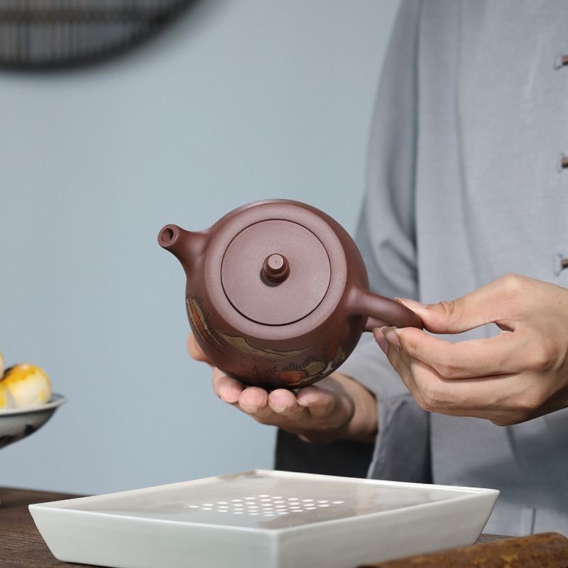 Ấm Tử Sa Hán Đạc Khê Sơn Tử Nê HD010 dung tích 450ml - Ảnh 3