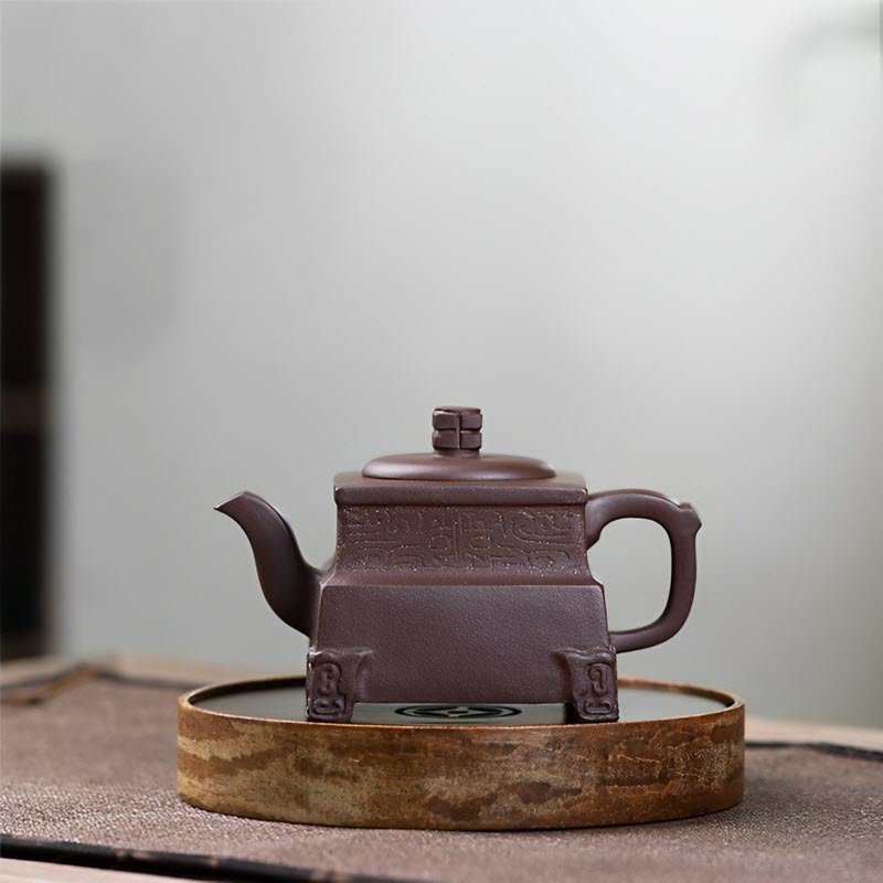 Ấm Tử Sa Nghi Hưng Tứ Phương Túc Đỉnh TP005 dung tích 200 ml - Ảnh 3